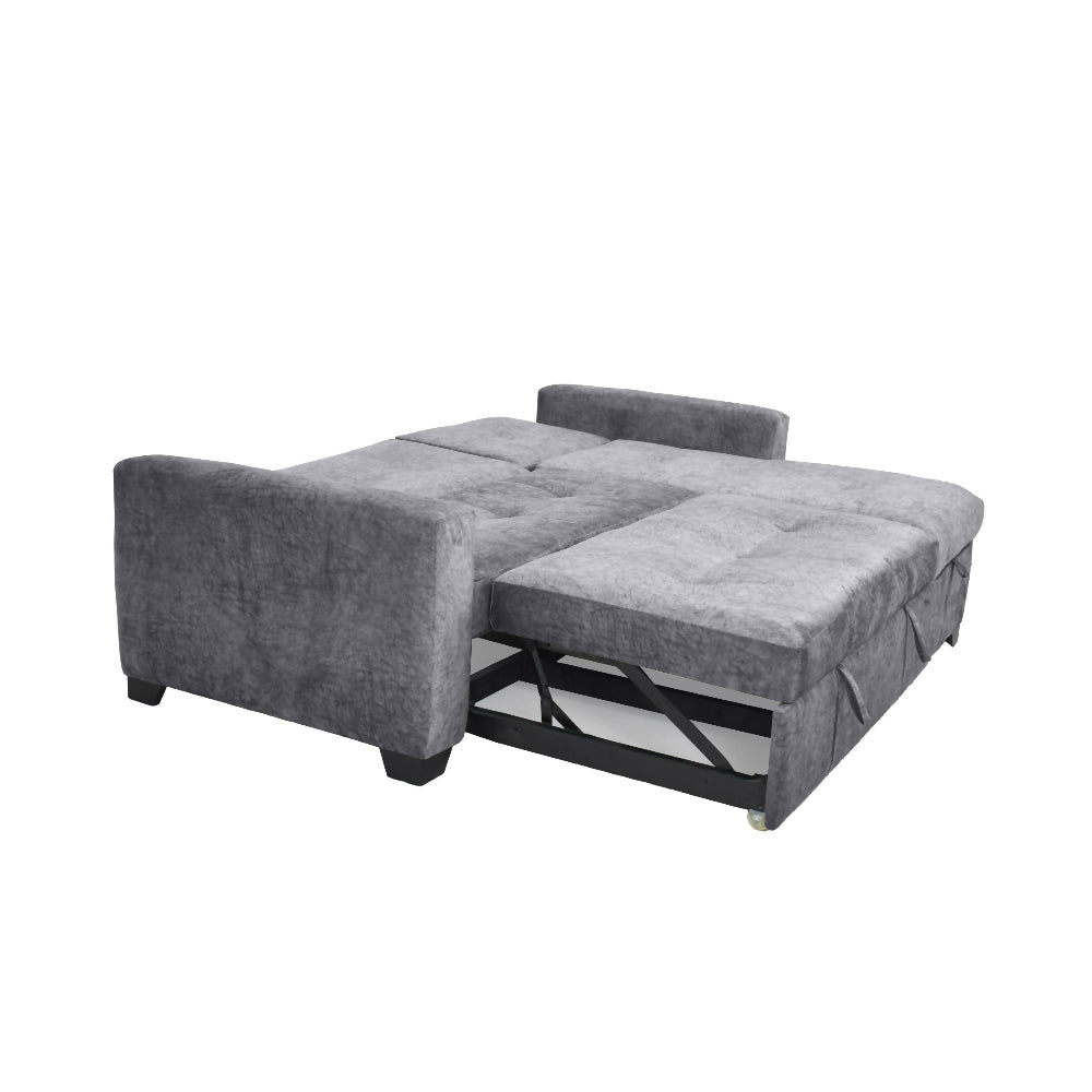 Sala en L con Baul Atlas Reclinable Gris y Mesa de Centro Veracruz Miel