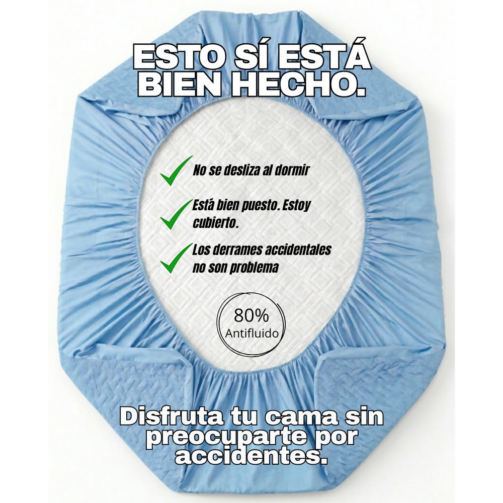 Protector colchon king antifluido celeste 200x200cm