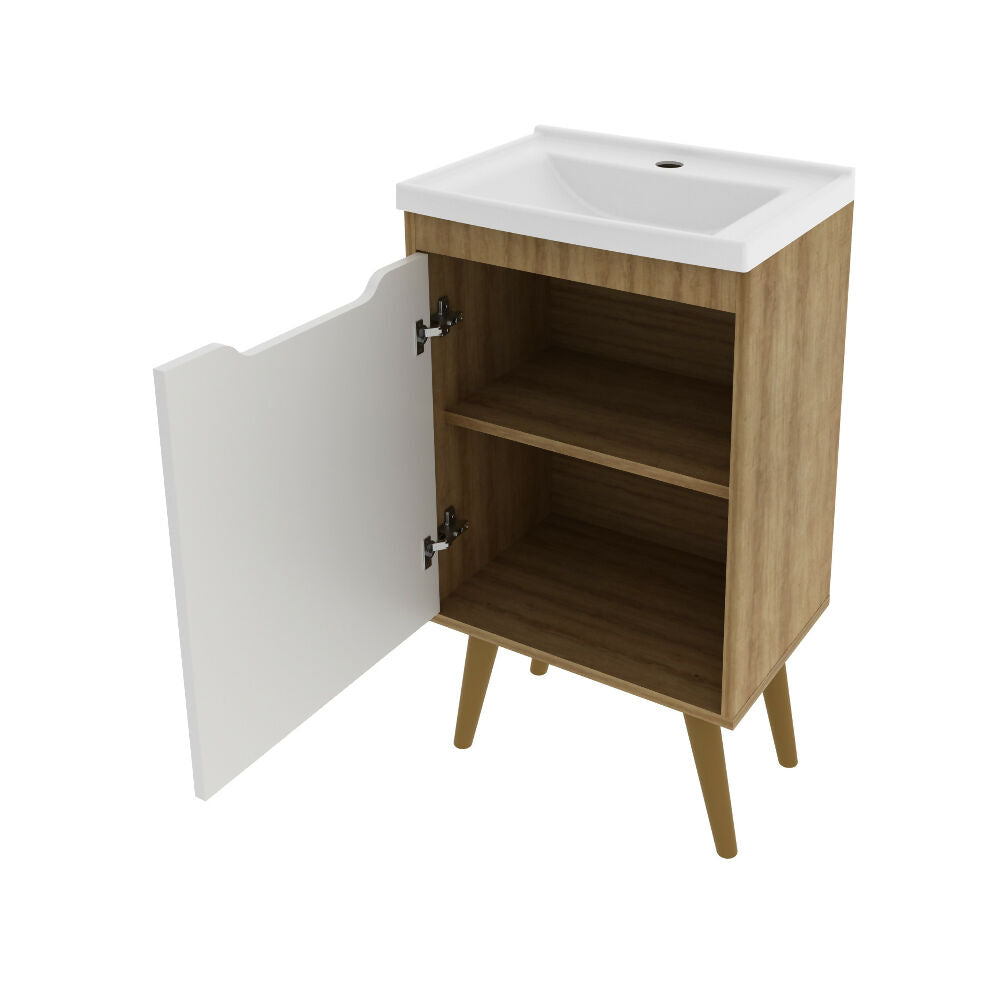 Mueble de baño con lavamanos Nexo - Almendra/Blanco