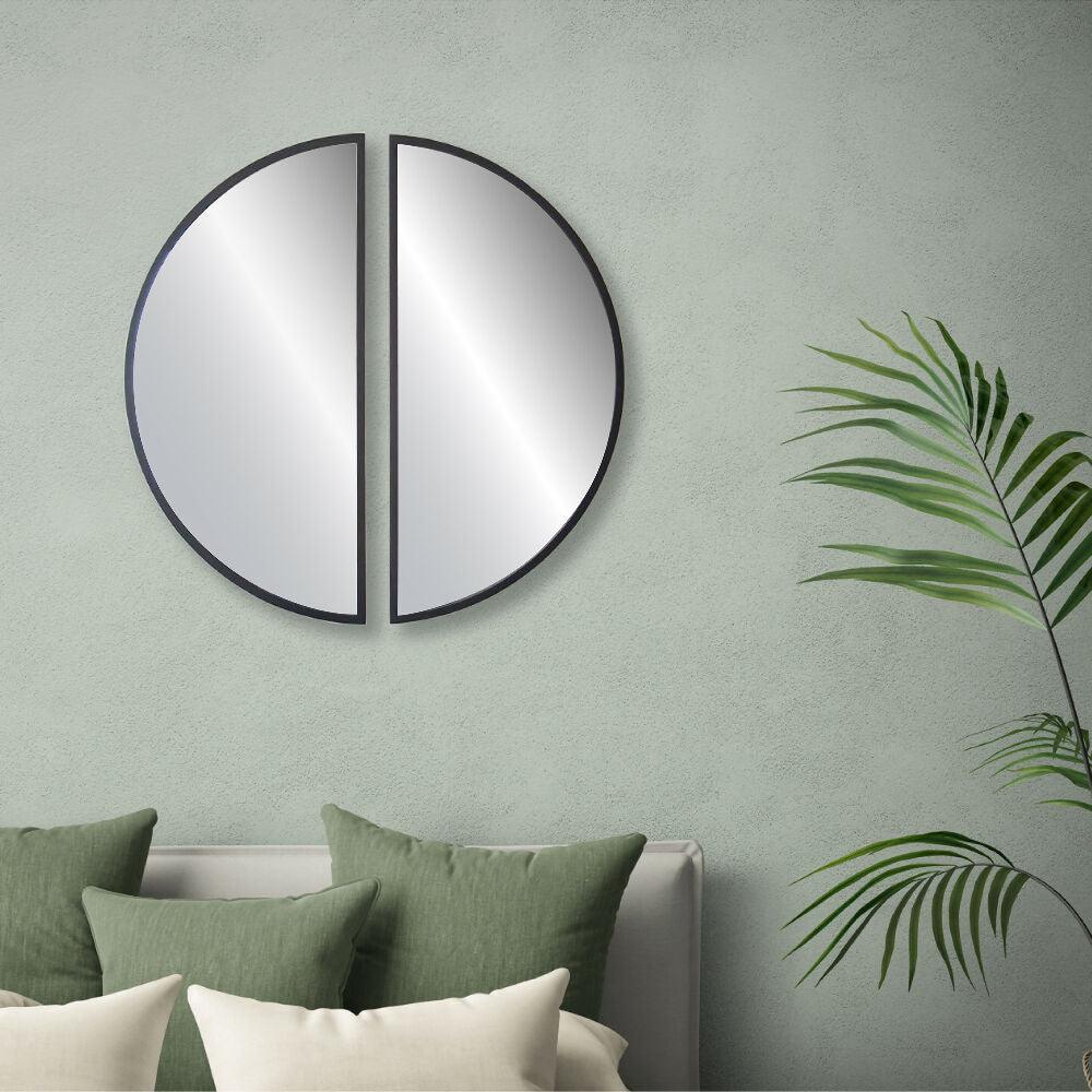 Espejos de pared set x 2 en mdf luna nueva negro