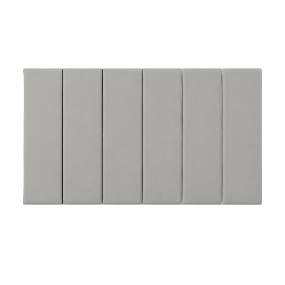 Cabecero Queen 160x60 Paneles Verticales Gris Tela