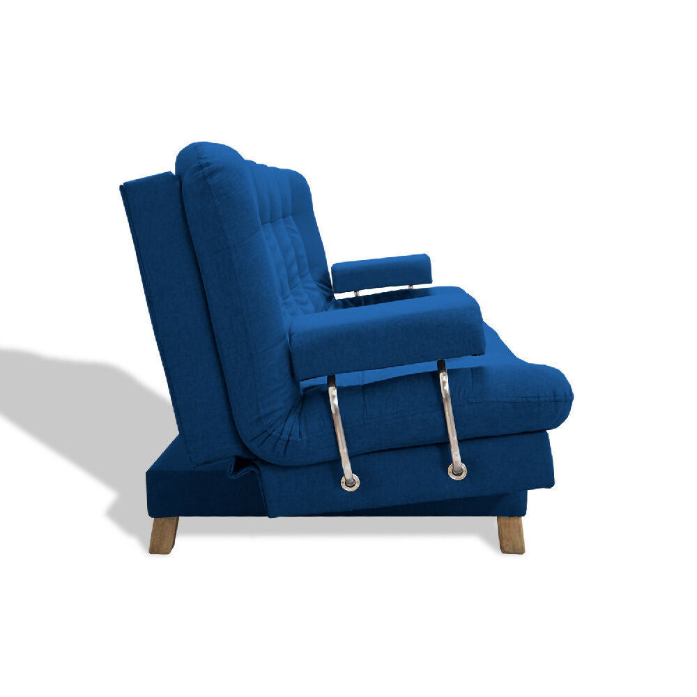 Sofacama Brunner 3 Posiciones Con Brazos extraíbles Azul Petróleo + Cojines Decorativos