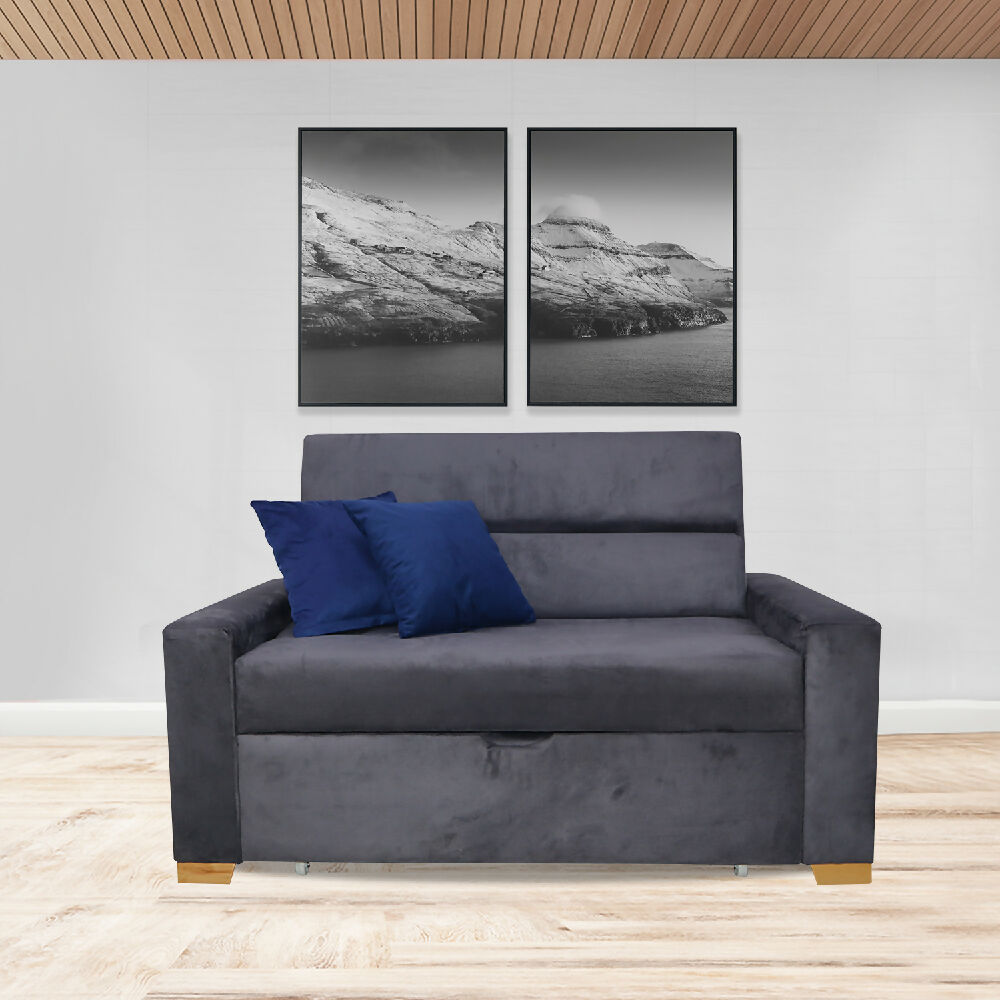 Sofacama Vogel Multifuncional Carrito Gris + Cojines Decorativos