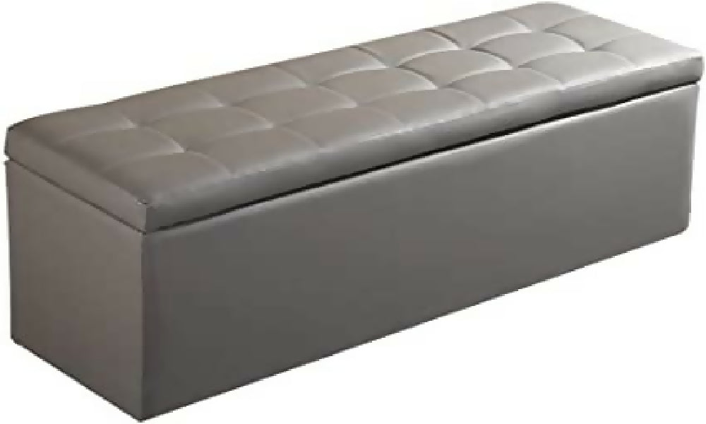 puf gris sintetico 80x40