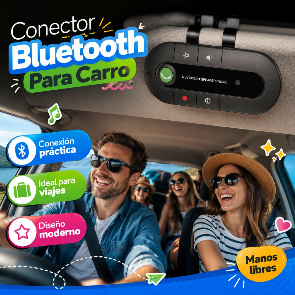 Conector Bluetooth Para Carro Con Micrófono Integrado Adaptador Altavoz