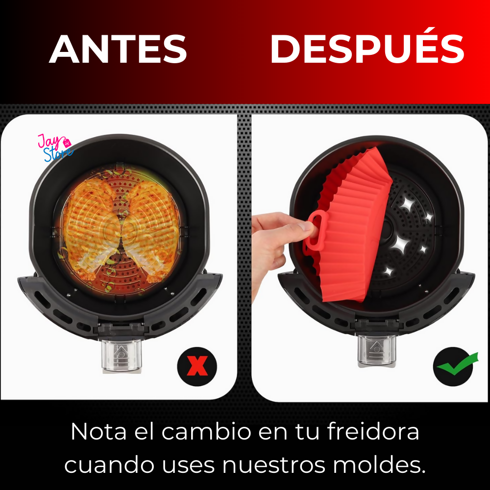 Setx3 Moldes Protectores Air Fyer Silicona Reutilizable 25cms