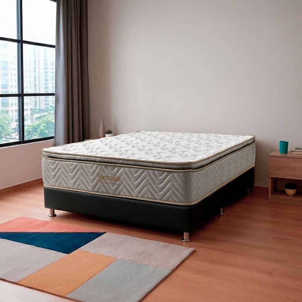 Colchón Litium Com Resorte Pillow 140X190 Cm Marca Fantasía Marca Fantasía