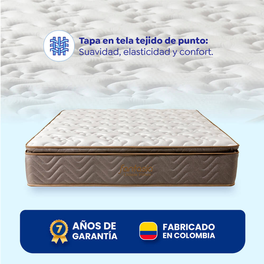 Colchón Litium Com Resorte Pillow 140X190 Cm Marca Fantasía Marca Fantasía