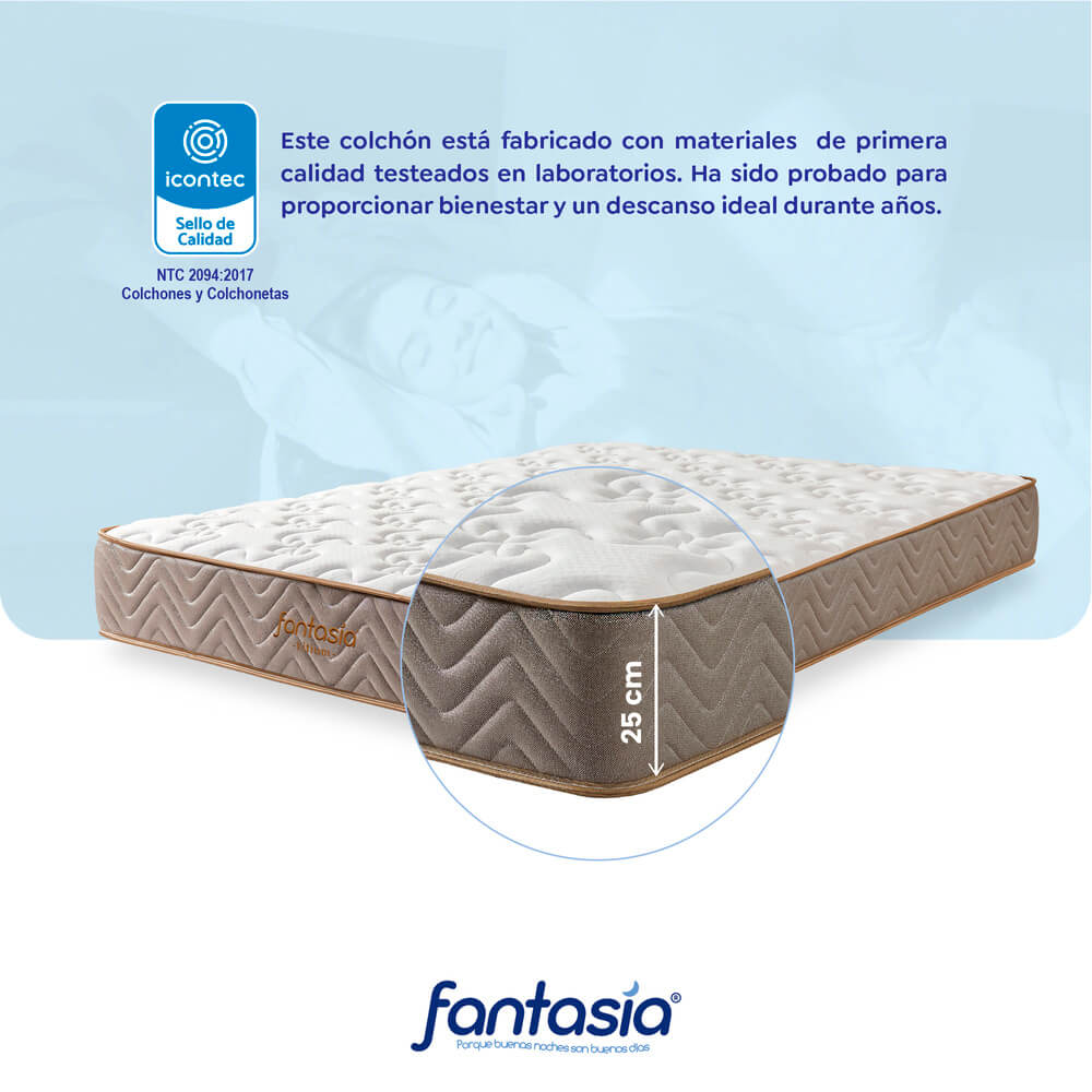 Colchón Litium de 120X190 Cm Marca Fantasía Marca Fantasía
