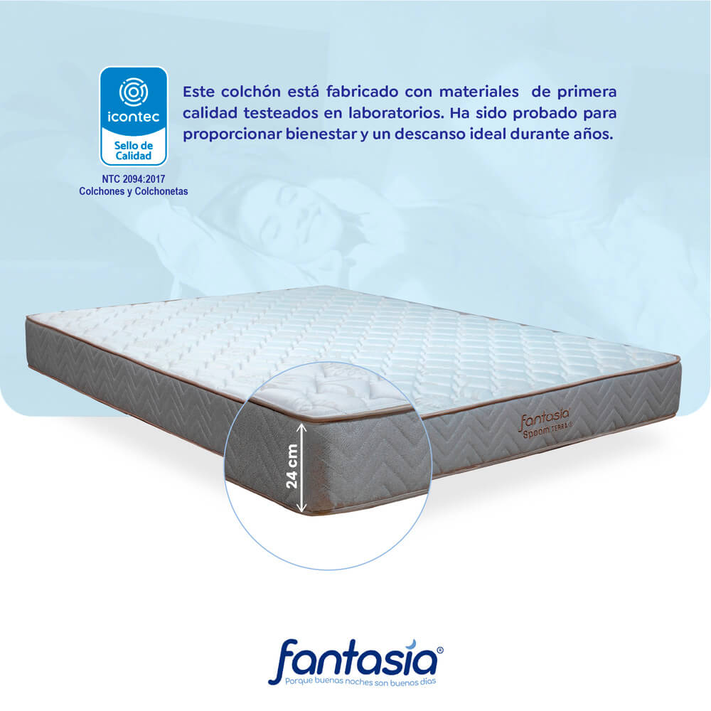 Colchón  Spoom de 140X190 Cm Marca Fantasía