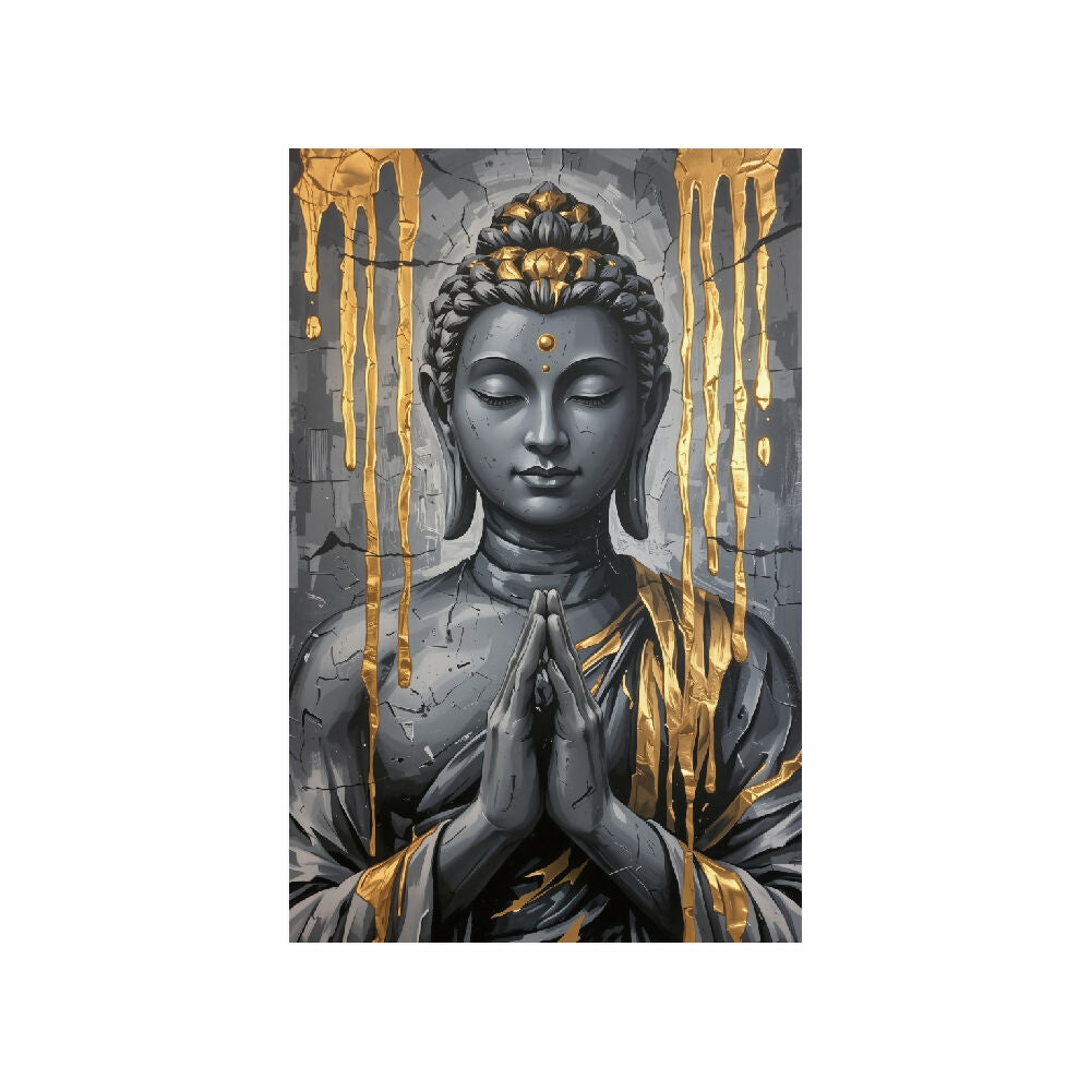 Lienzo Cuadro Espiritual Buda Dorado Moderno 93x60cm