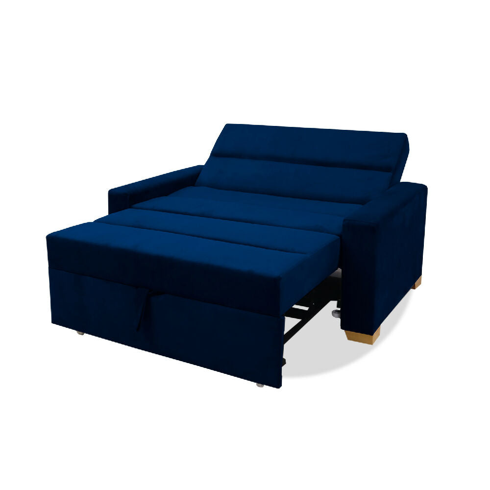 Sofacama Vogel Multifuncional Carrito Azul Petróleo + Cojines Decorativos
