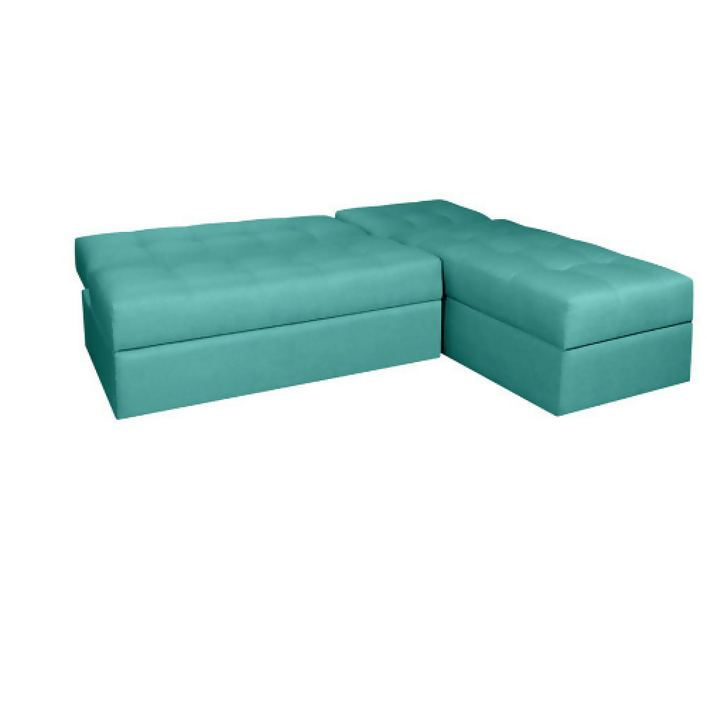 Sofá Cama Angela En L Con Brazos Antifluidos Turquesa