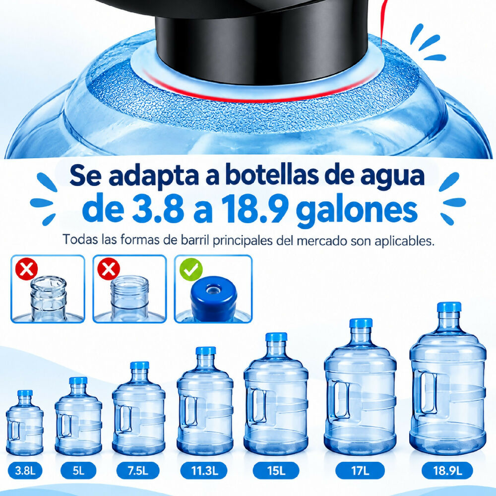 Dispensador De Agua Automatico Botellón Recargable Con Base JR-758