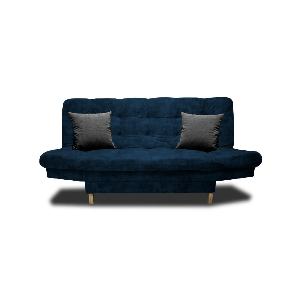 Sofá Cama Kuster Clic Clac 3 Posiciones Tela Amigable Con Mascotas 185X90X80 Azul Petroleo