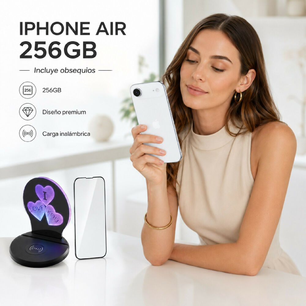 Celular Apple IPhone Air 256gb + Obsequio Lámpara Carga Inalámbrica Y Vidrio Blanco