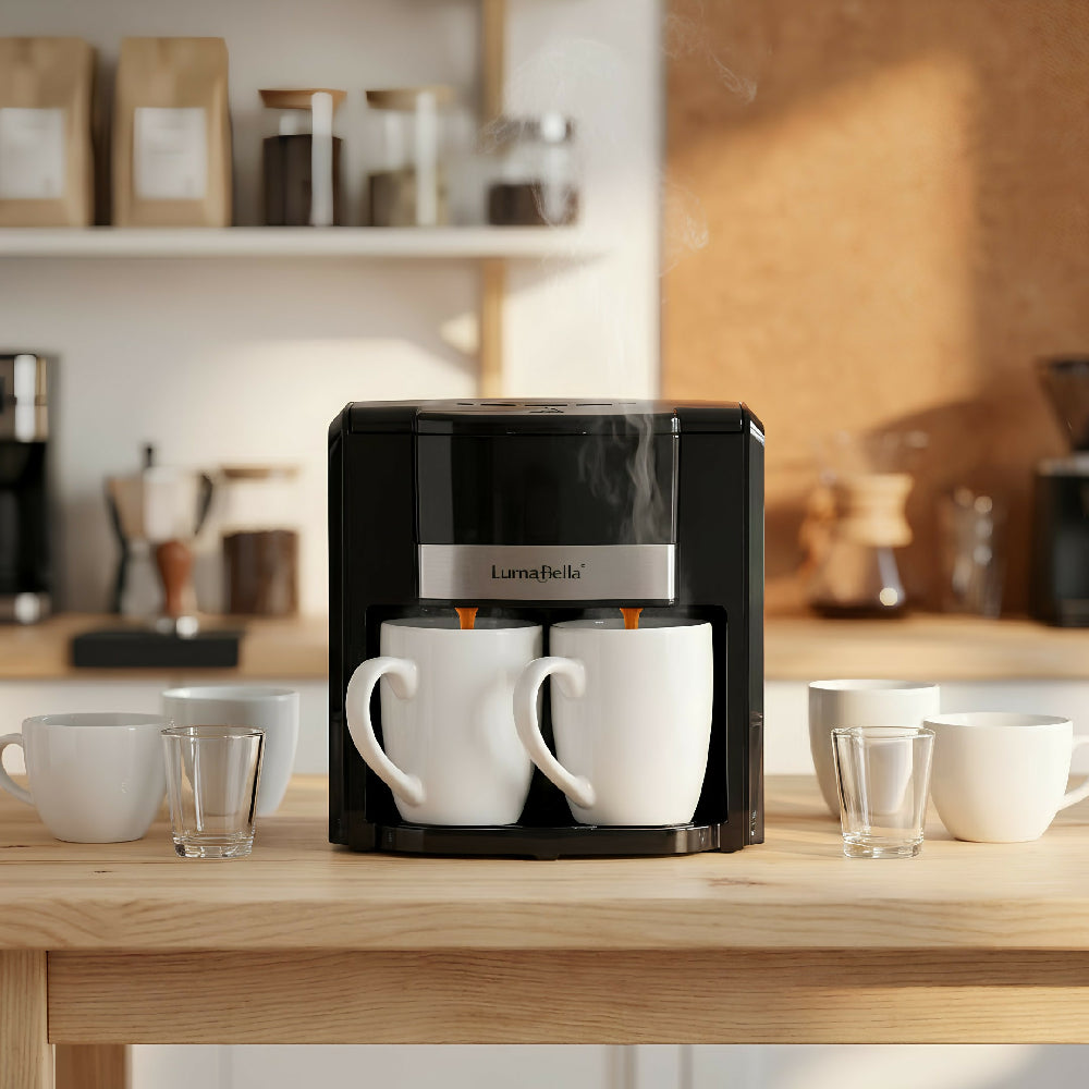 Cafetera Eléctrica Dos Tazas LB-54007 Diseño Compacto para Hogar