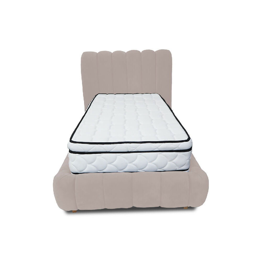 Combo Basecama Praga Modular Beige 160 Queen mas Espaldar