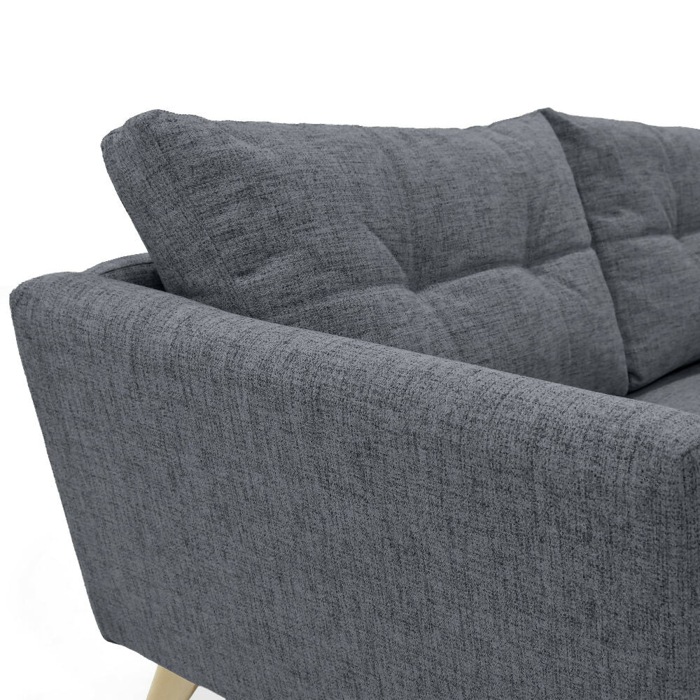 Sofá Grecia 3 Puestos 192x85x84 Tela Gris