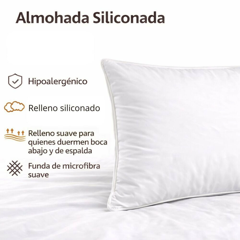 Almohada siliconada con funda 50x70cm Set x2