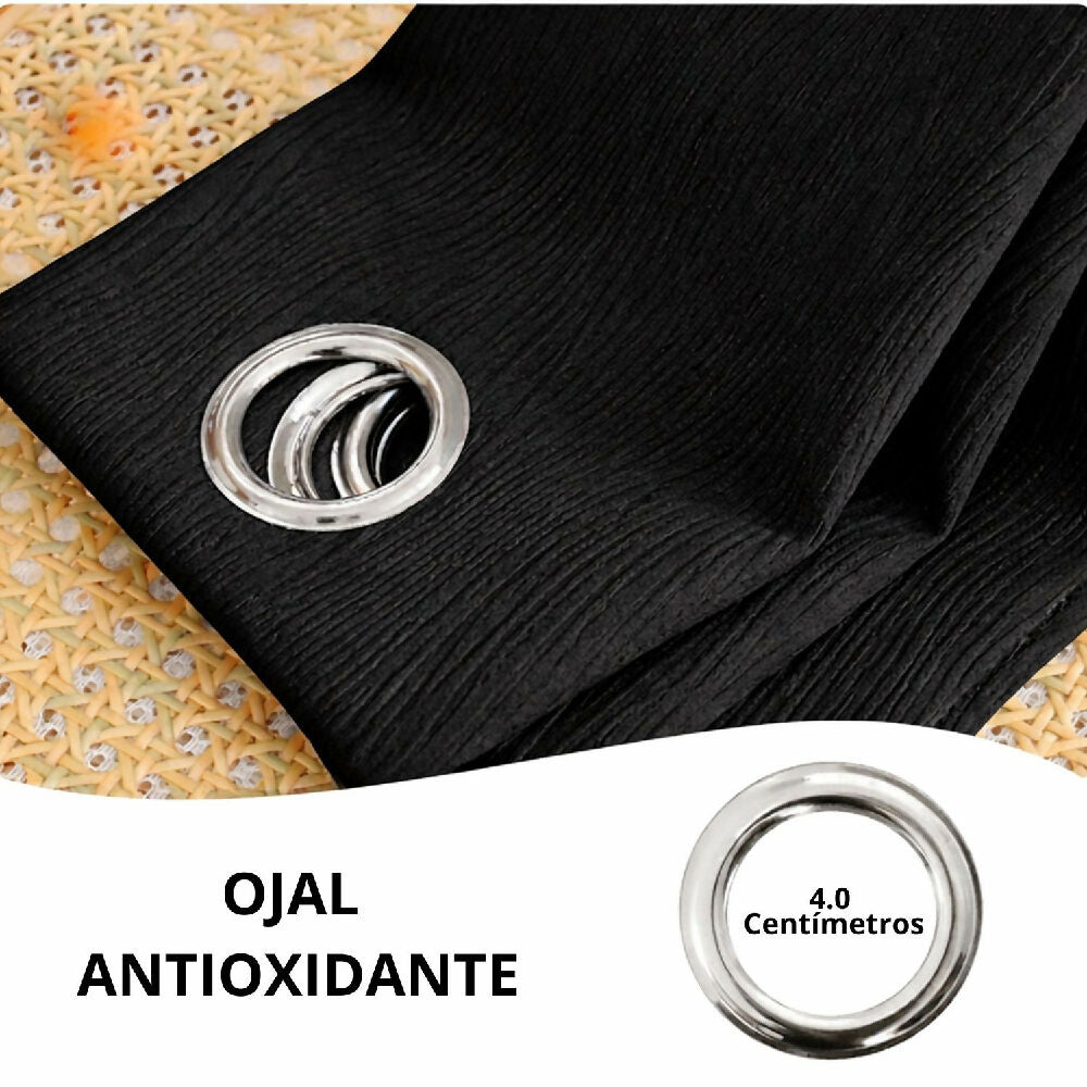 Cortinas jacquard blackout negro