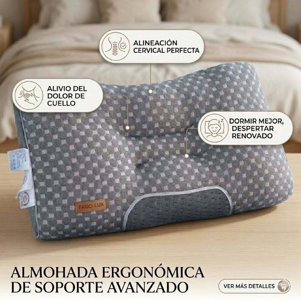 Almohada Ortopédica Para Cuello Y Espalda Con Funda Transpirable