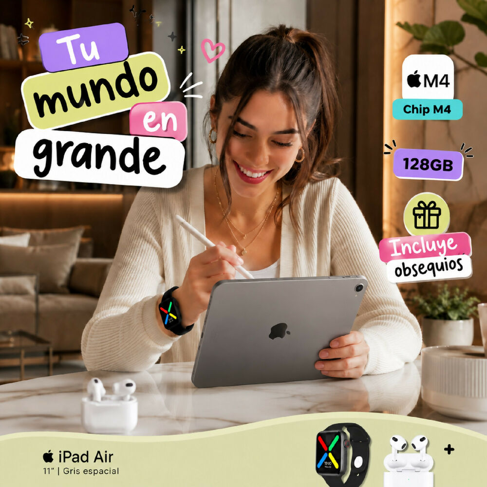 Tablet Apple Ipad Air M4 De 11 Pulgadas 128gb Wifi Diseño Ultrafino Gris + Obsequio