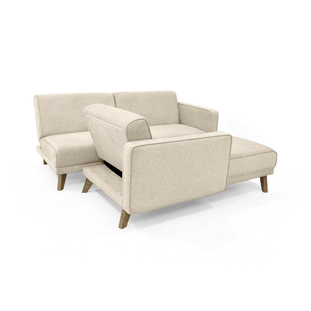 Sofa Cama en L Chelsea Izquierdo 265x160x76 Tela Beige