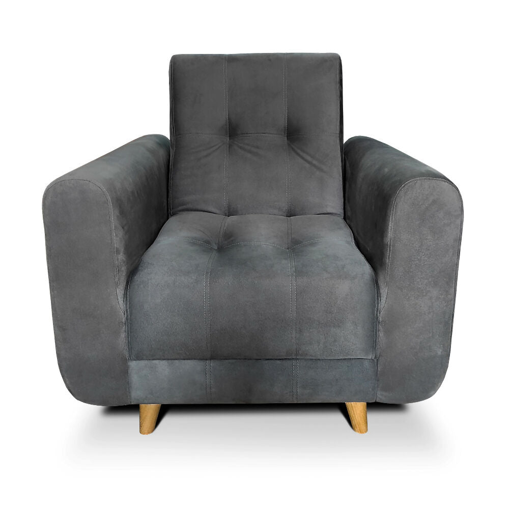 Sala Clic Clac Archer tela azul y gris