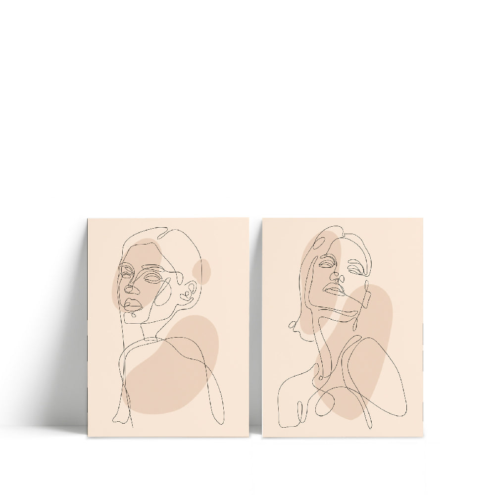 Diptico Femenine Lines 30 cm x 40 cm