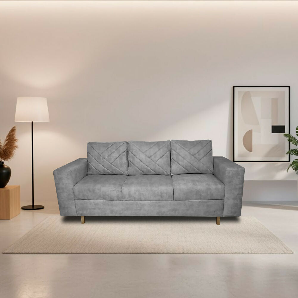 Sofa Amsterdam 3Ptos En Tela Amiglable Con Mascotas 205X72X75 Cm Gris
