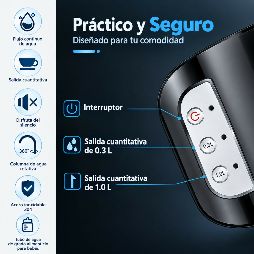 Dispensador De Agua Automatico Botellón Recargable Con Base JR-758