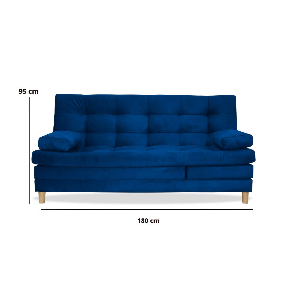 Sofacama Bieri 5 posiciones Reclinable Azul Petróleo