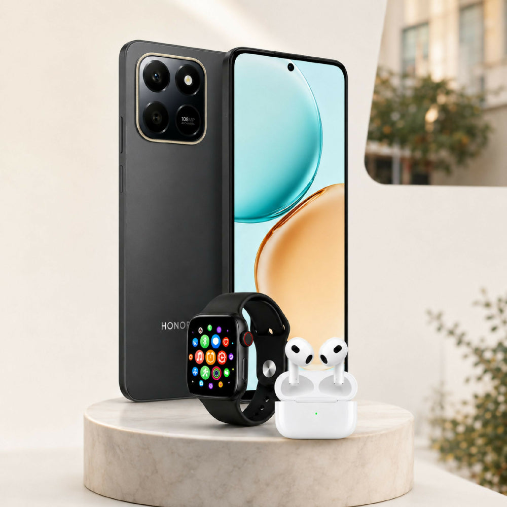Celular Honor X7d 256gb Negro + 8gb Ram + Smartwatch Y Audífonos Gratis
