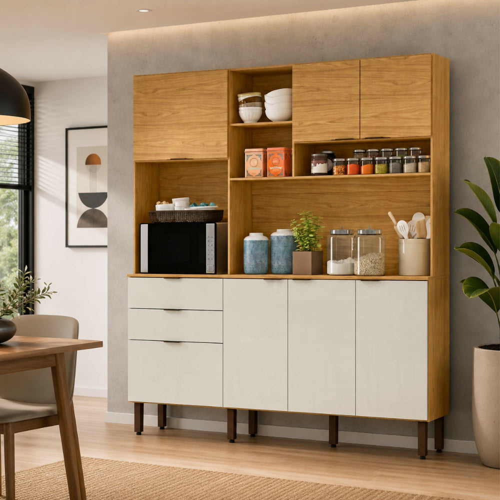 Mueble de Cocina Fiyi - Natural/Blanco Apagado