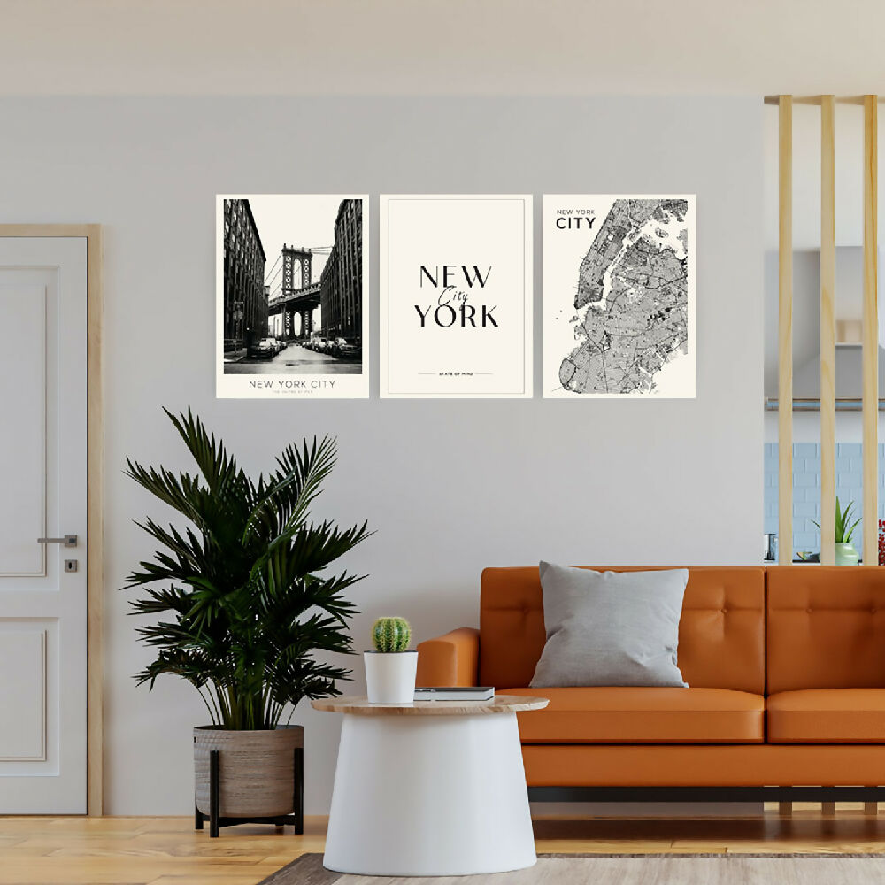 Cuadros Decorativos - Triptico New York 30x40