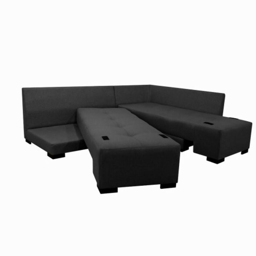 Sala Cama Sterimberg En Tela Gris Oscuro - Amoblando
