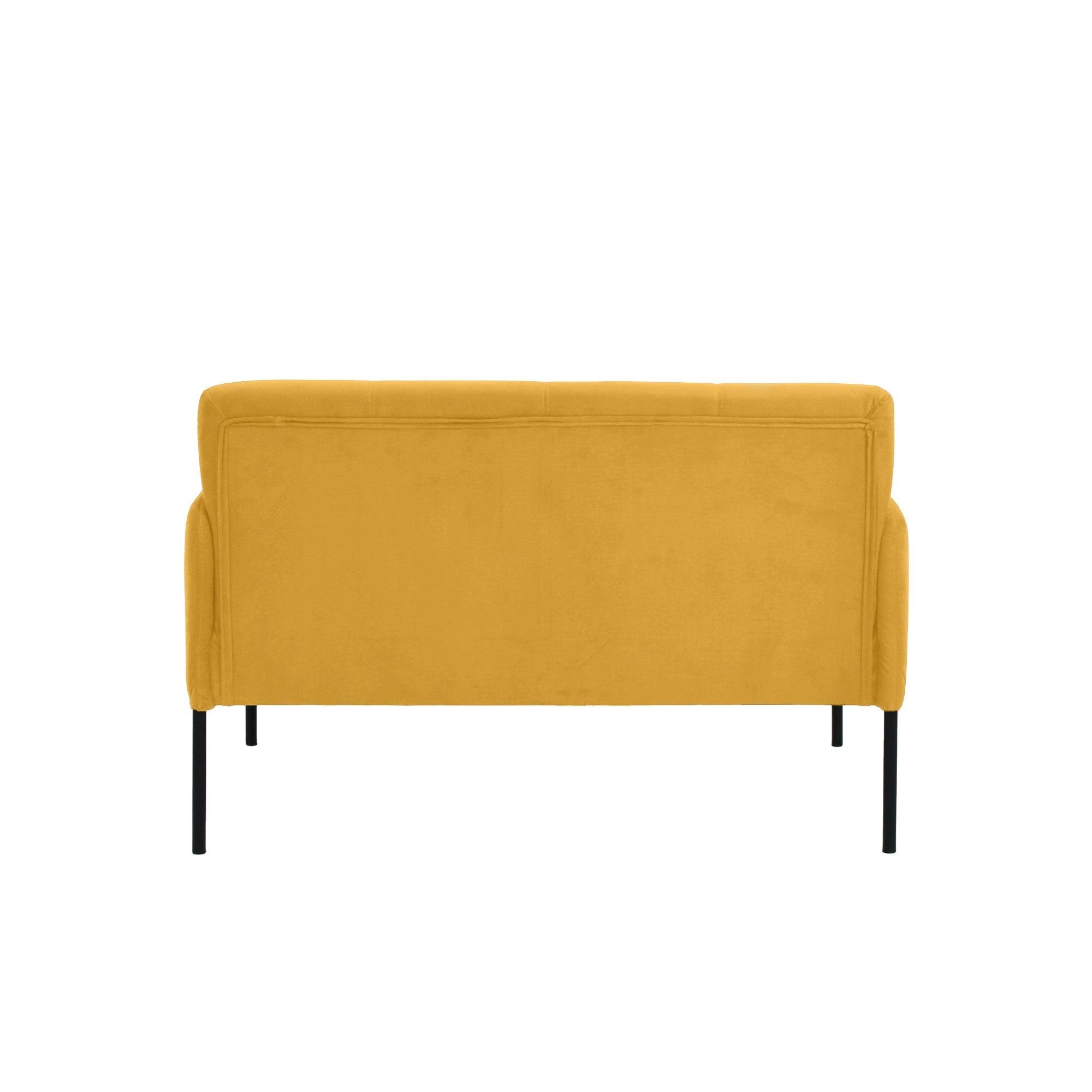 Sofa Olivia 2 Puestos Tela Mostaza
