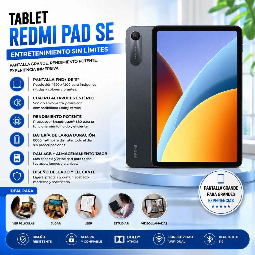 Tablet Redmi Pad 2 9.7" 64GB / 4GB RAM El Equilibrio Perfecto En Calidad Negro