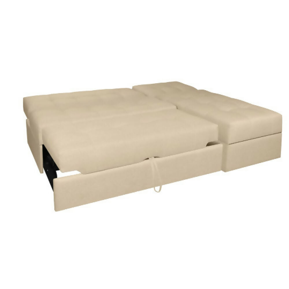 Sofá Cama Angela En L Con Brazos Antifluidos Beige