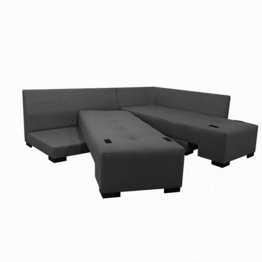 Sala Cama Sterimberg En Tela Gris- Amoblando