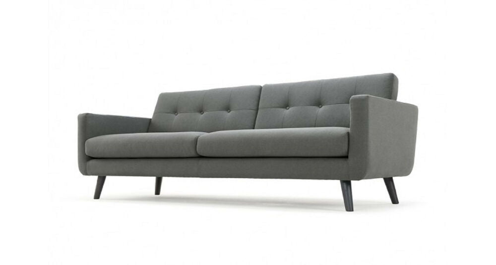 Sofa Deluxe 2 Puestos Tela Gris Oscuro