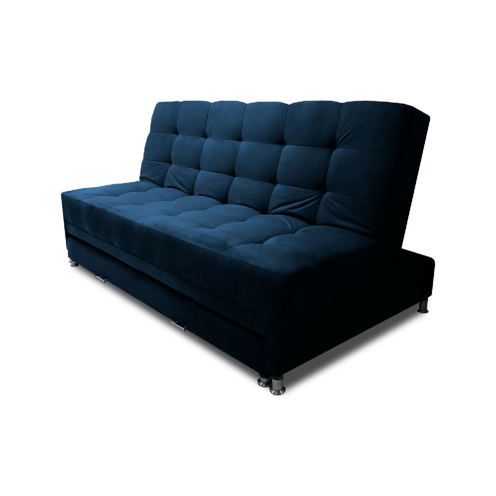 Sofá Cama Tarima Haller Tela Velvet 190X95X80 Azul Petroleo