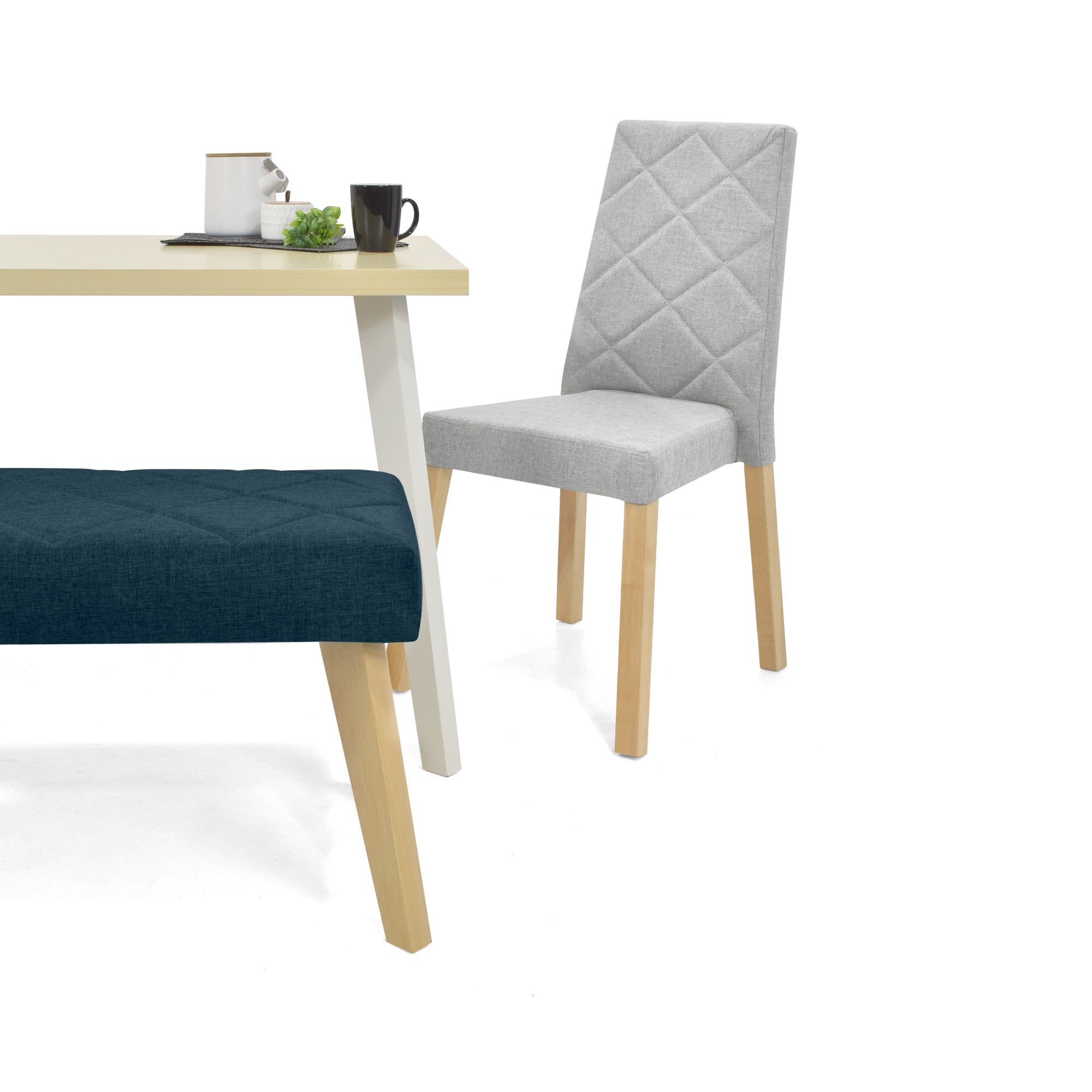 Comedor 4 Puestos Liverpool con Butaco Plata Azul