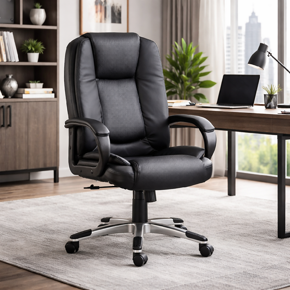 Silla Oficina Ejecutiva Ergonomica Acolchada Negra