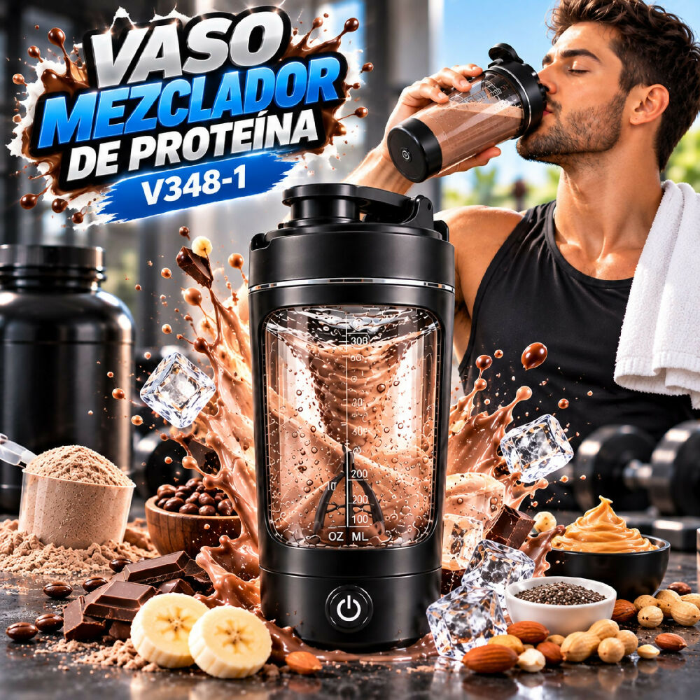 Vaso Mezclador De Proteína V348-1 Accesorio Portátil De Alta Resistencia Negro