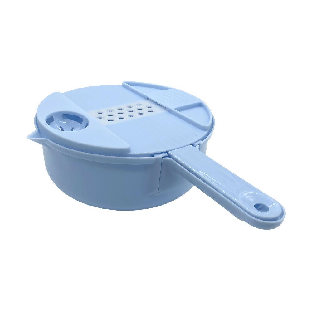 Picador Manual Verduras 4 Cortes Rallador Azul Alluma Home ALL049