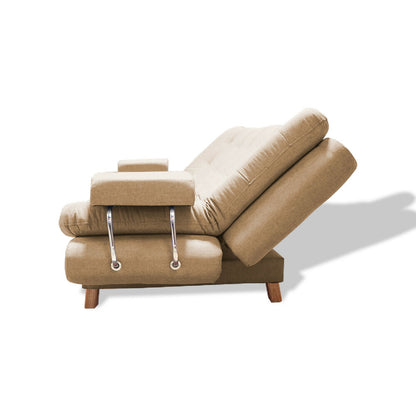Sofacama Marti 3 Posiciones Con Brazos Extraíbles Camel + Cojines