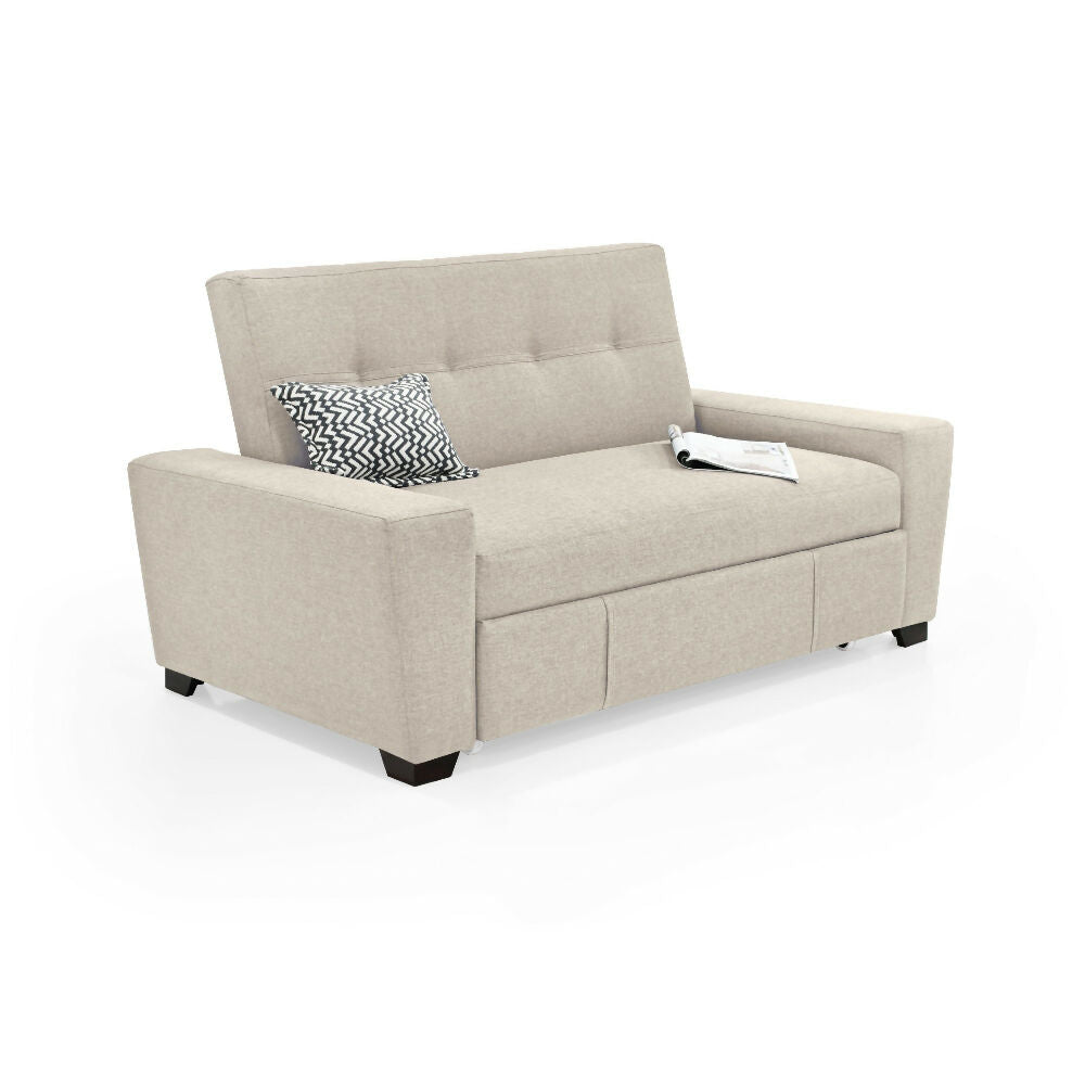 Sofa Cama 2 Puestos Hamburgo 160x87x86 Tela Beige