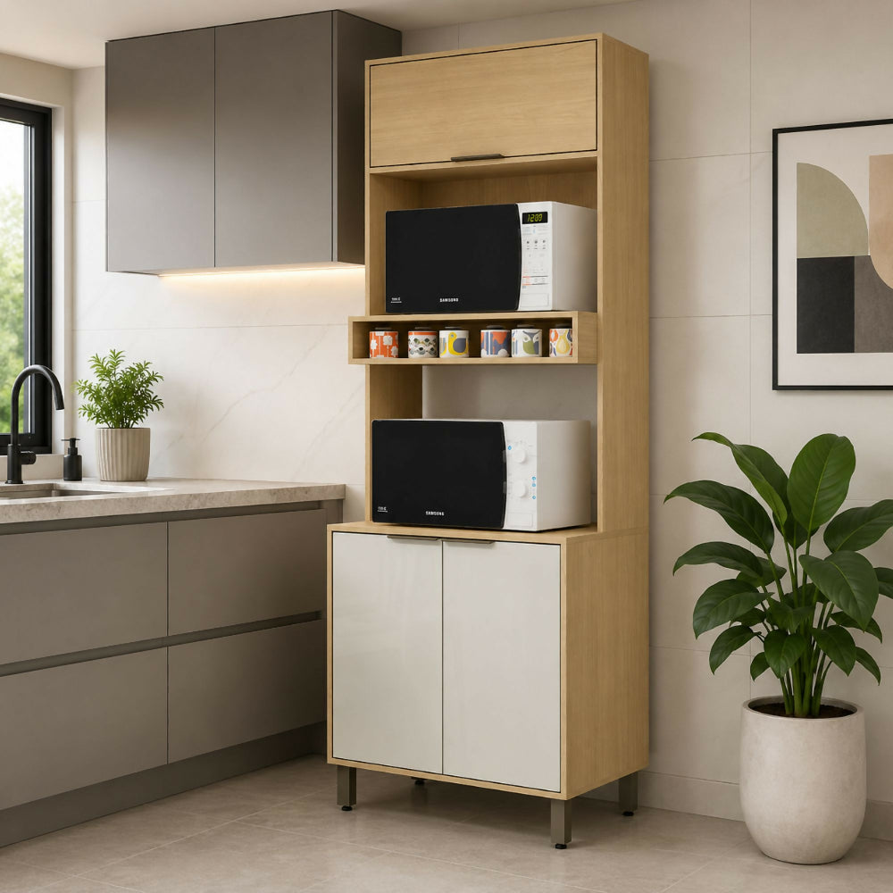 Gabinete de Cocina Sicilia - Almendra/Blanco